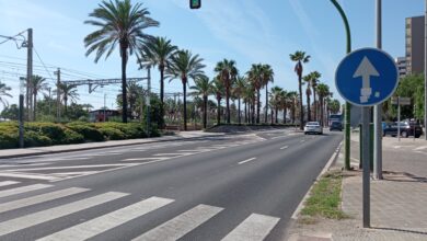 La carretera N-II al seu pas per Mataró
